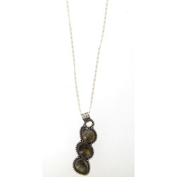 Pendentif en argent et labradorite sur c