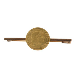 Epingle de cravate 10 fr or poids 5,4 gr