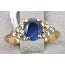 Bague en or jaune 18 carats, poinçon têt