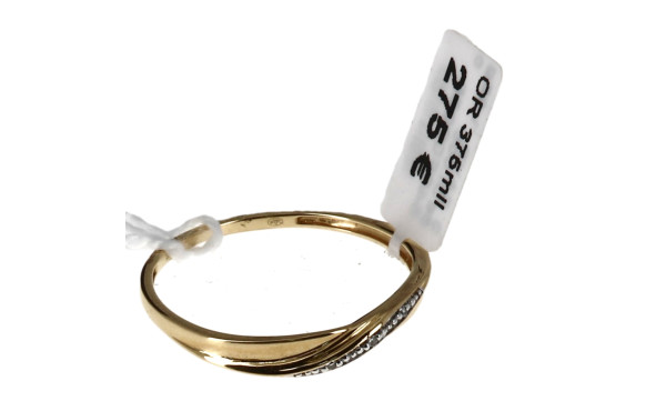 Bague jonc en or jaune 9 carats et 3 pet