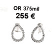 Paire de BO en or gris 9 carats et petit