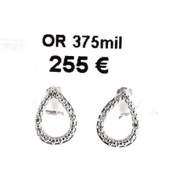 Paire de BO en or gris 9 carats et petit