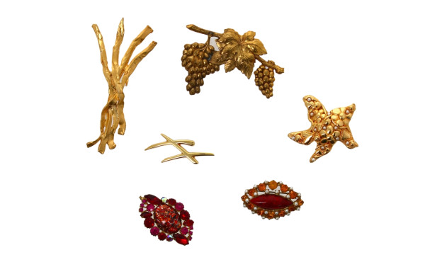 Lot de 6 broches vintage
