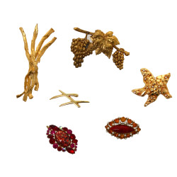 Lot de 6 broches vintage