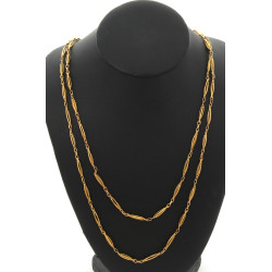 Important sautoir en plaqué or marque FI