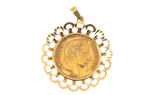 Pendentif en or montée avec une pièce 20