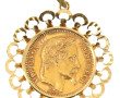 Pendentif en or montée avec une pièce 20