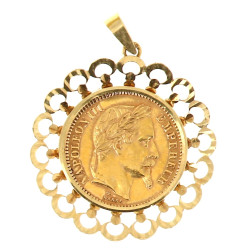 Pendentif en or montée avec une pièce 20