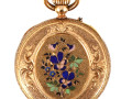 Petite montre de col en or, double fond 