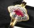 Bague 2 ors 18 cts, poinçon tête d'aigle