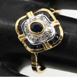 Bague en or jaune 18 cts, poinçon tête d