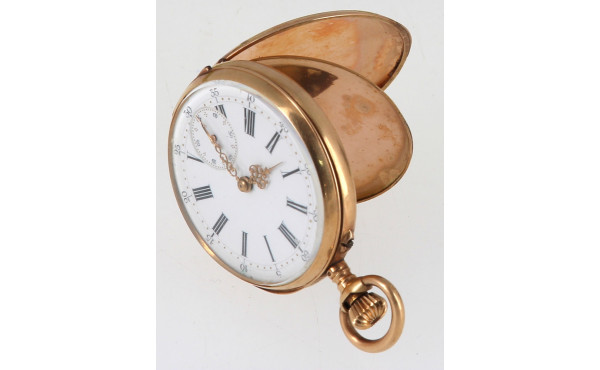 Montre de gousset XIXe, double fond or, 
