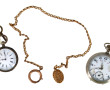 Chaine de montre en métal doré + 2 montr