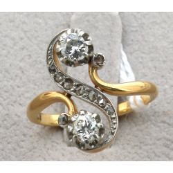 Bague ancienne deux ors style toi et moi