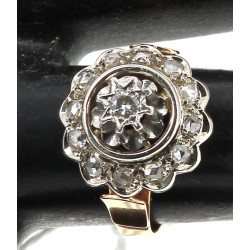 Bague en or jaune 18 carats et platine, 