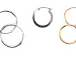 Paire de petites créoles en or gris 9 ct