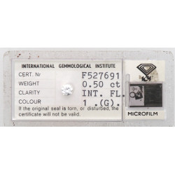 Diamant 0,50 ct, couleur G, sous scellé 