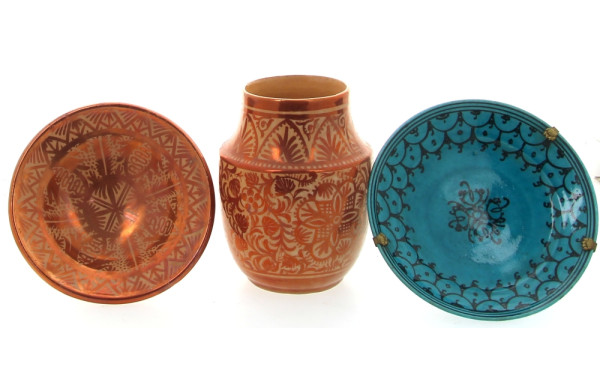 Lot de 2 pièces à lustre métallique dans