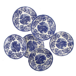6 assiettes à gâteaux en faïence fine an