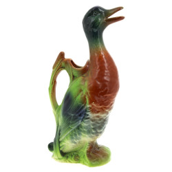 ST CLEMENT - Pichet canard en barbotine,