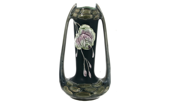 Vase à deux ansses début Xxème en barbot