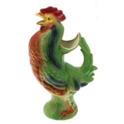 ST CLEMENT - Pichet coq en barbotine, H 