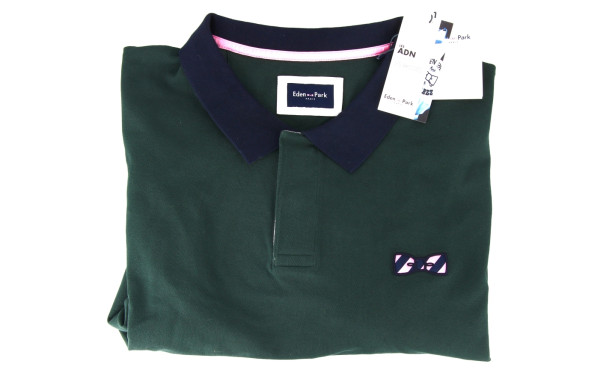 EDEN PARK - Polo homme vert anglais et b