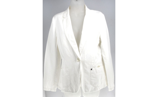 NEWMAN - Veste femme coton et lin blanc 