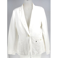 NEWMAN - Veste femme coton et lin blanc 