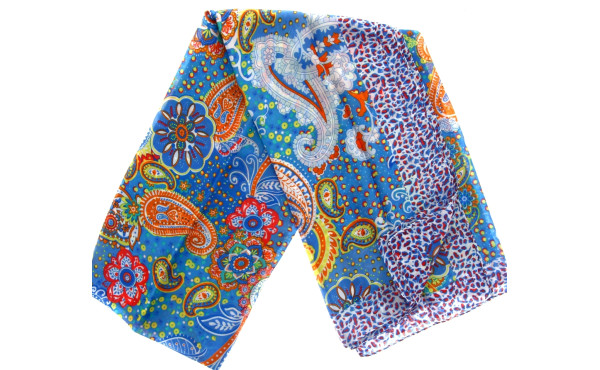 Grand foulard multicolore, motifs cachem
