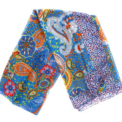 Grand foulard multicolore, motifs cachem