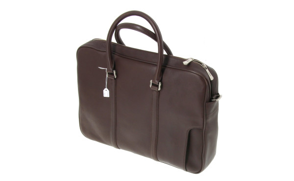 KENZO - Sacoche en cuir brun, avec sac à