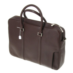 KENZO - Sacoche en cuir brun, avec sac à