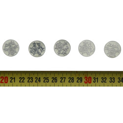 HERMES Paris - 5 boutons pour veste ou c