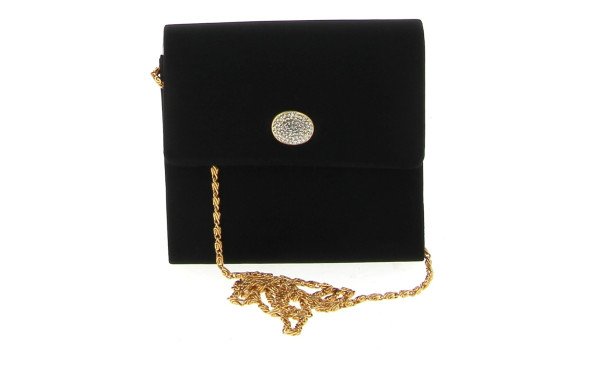 Petite sac de soirée noir, fermoir métal