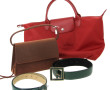 LONGCHAMP - Sac en toile et cuir rouge b