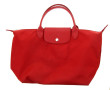 LONGCHAMP - Sac en toile et cuir rouge b