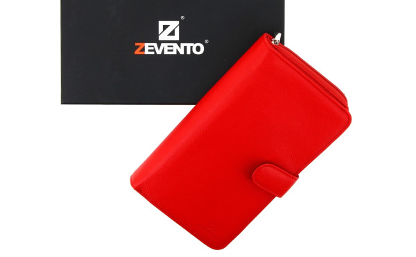 ZEVENTO - Compagnon en cuir rouge fraise