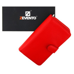 ZEVENTO - Compagnon en cuir rouge fraise