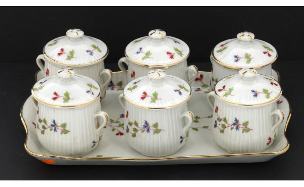 Service à crème en porcelaine décor à la