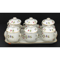 Service à crème en porcelaine décor à la