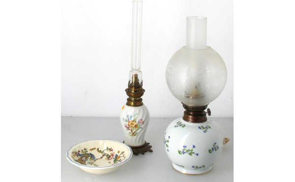 LIMOGES - Lampe à pétrole électrifiée, c