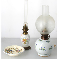 LIMOGES - Lampe à pétrole électrifiée, c