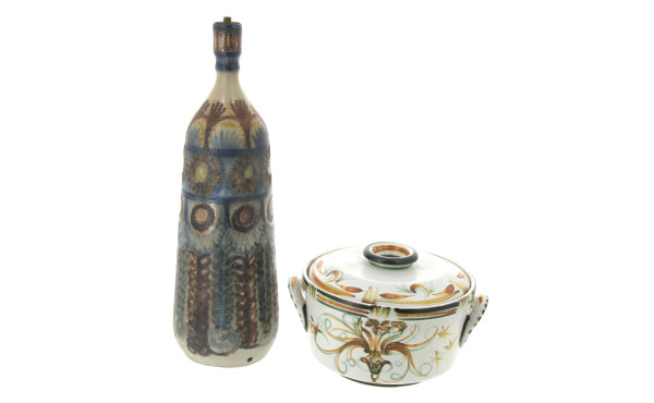 COURJAULT - Pied de lampe en grès, H 43,