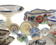QUIMPER - Lot de pièces en faïence polyc