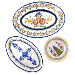 QUIMPER - Lot de 3 pièces anciennes en f