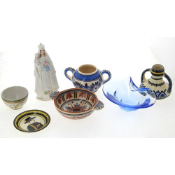 QUIMPER et divers - 5 pièces en faïence 