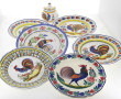 QUIMPER Décor COQ - 6 assiettes et un co