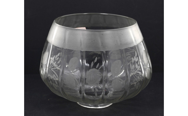 Globe en verre gravé et dépoli, H 14,5 x