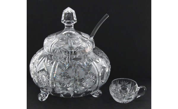 Service à punch en cristal comprenant un